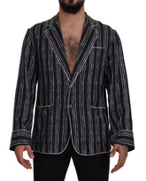 Dolce & Gabbana Blue Striped Silk Pajama Shirt Jacket -   -  Dolce & Gabbana.